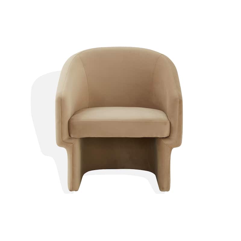 SAFAVIEH Couture Pagona Barrel Back Accent Chair (Fully Assembled) - 30Wx29Dx32H - Light Brown