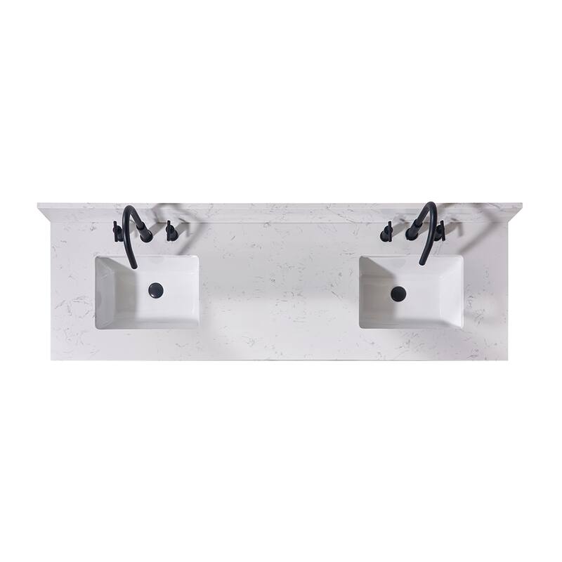 Altair Trento Bathroom Vanity Countertop in Aosta White Finish Without Vanity - 73"