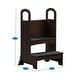 preview thumbnail 16 of 61, Kids Wooden Kitchen Step Stool with Safety Rails and Anti-Slip Mat, Kids Countertop Step Stools for Kids