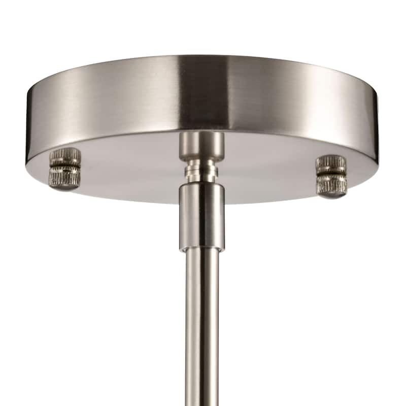 Adriana Modern Single Light Textured Glass Pendant Chandelier - Satin Nickel