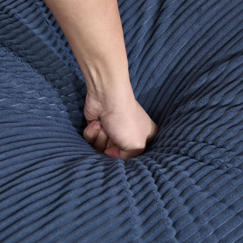 102.95" L-Shaped Corduroy Sectional Sofa with Movable Ottoman