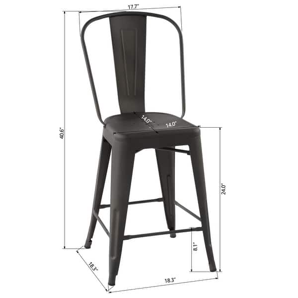 Homylin 24 Inch Slat Back Metal Counter Stools Bed Bath & Beyond