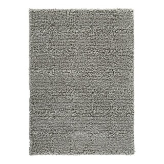 Rectangular Solid Color Rug with Polyester Shag Pile, Large, Gray - Big ...