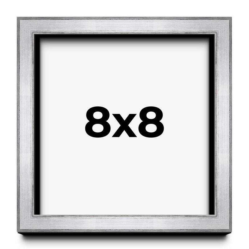 8x8 Shadow Box Frame Silver | 1.375 Inches Deep Real Wood Contemporary