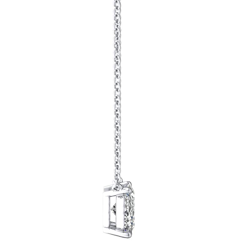 Auriya 3/4ctw Oval Solitaire Diamond Necklace 14k Gold Prong-set (H-I, I1-I2)