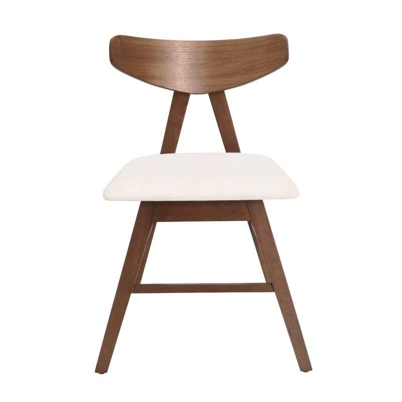 Mid-Century Modern V-shape Frames Dining Chair with Curved Backrest(Set of 2)