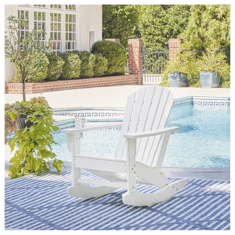 Signature Design by Ashley Sundown Treasure Outdoor Rocking Chair - 31.25" W x 35.25" D x 37.13" H - White