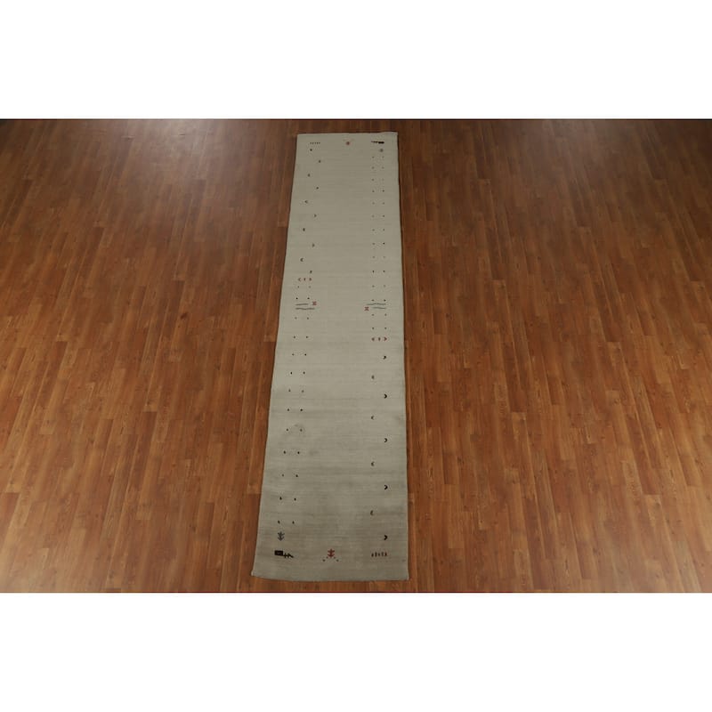 Tribal Gabbeh Indian Runner Rug Handmade Wool Carpet - 2'7" x 11'5"