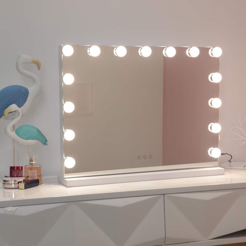 LED Hollywood Makeup/Vanity Mirror with USB and Type C charging Port - 23X18 inches