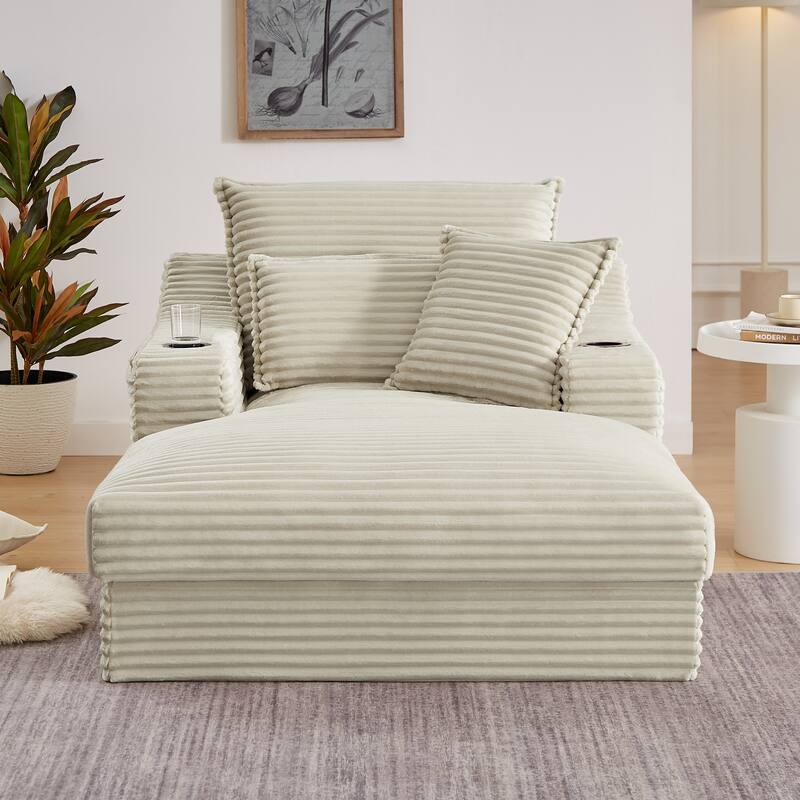 Rossetta 47'' Modern Comfortable Unique Cushion Design Cushioned Compression Corduroy Sofa with Spacious Depth