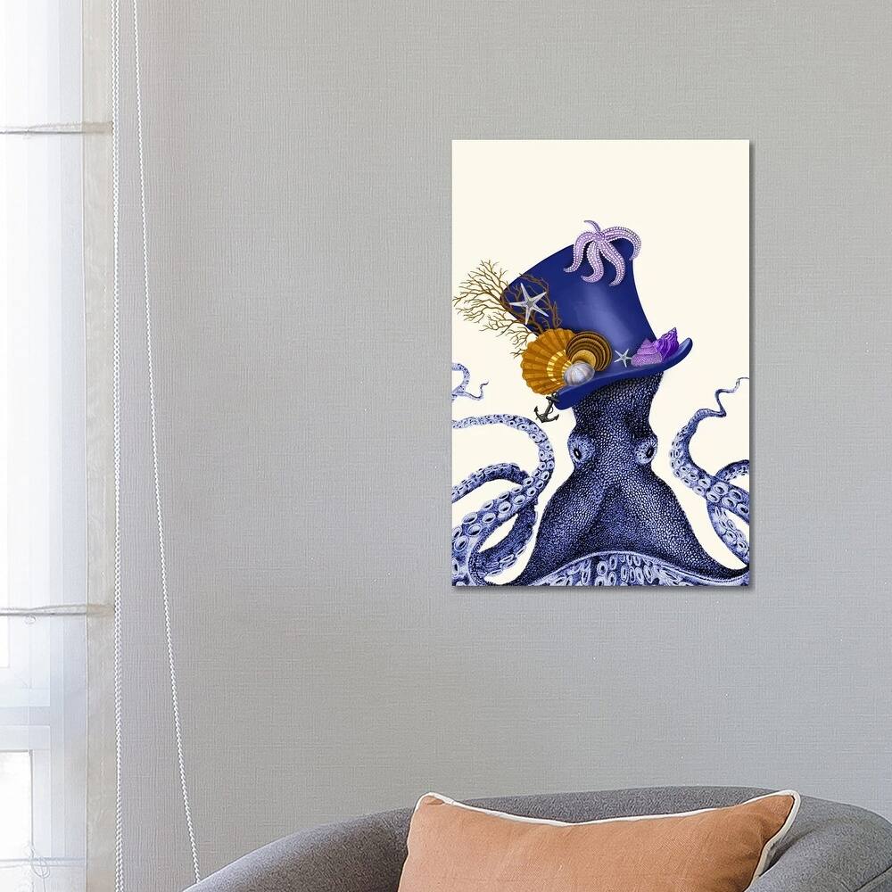 iCanvas "Octopus Nautical Hat" by Fab Funky Canvas Print