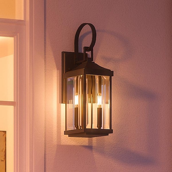 slide 2 of 7, Luxury Colonial Wall Sconce, 21.75H x 7"W, with Farmhouse Style, Olde Bronze, by Urban Ambiance - 21-3/4H x 7W x 8-3/4Dep