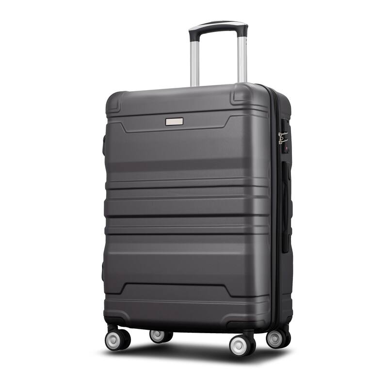 Dark Gray Luggage Suitcase Expandable Set Footlockers, 3 Piece Set