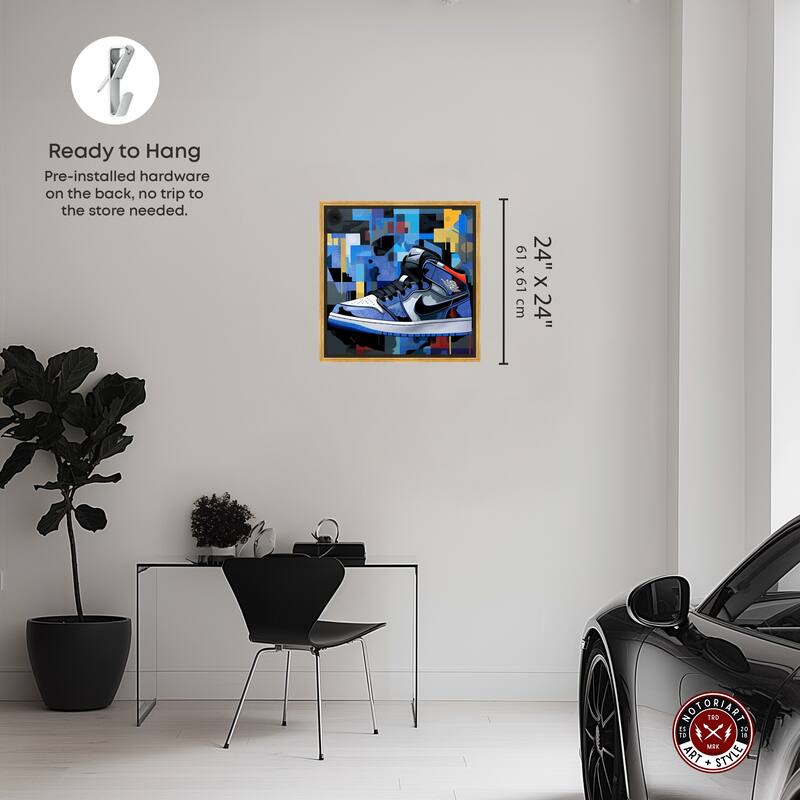 Notoriart Primary Sneakers Framed Sneaker 1 Piece Canvas Wall Art
