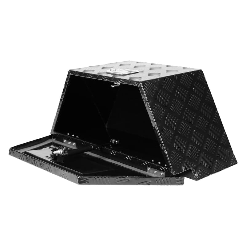 Heavy Duty Aluminum Alloy Plate Tongue Tool Box with Lock and Keys - N/A