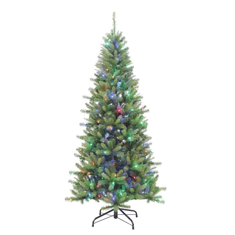 7 Foot Pre Lit Ozark Pine with Color Changing Lights - N/A
