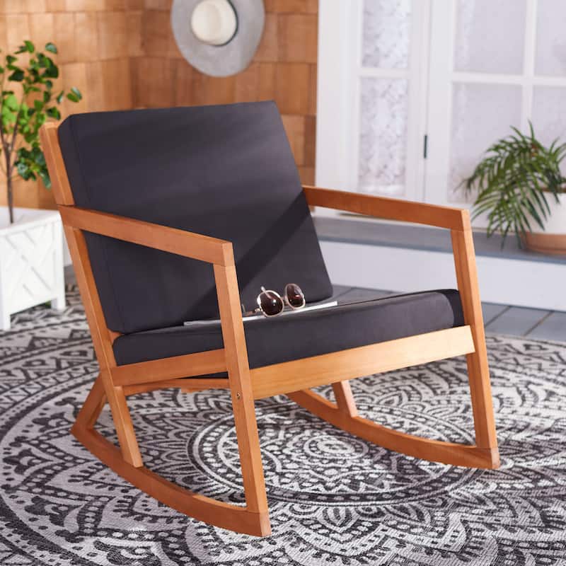 SAFAVIEH Outdoor Vernon Rocking Chair - Natural/Black