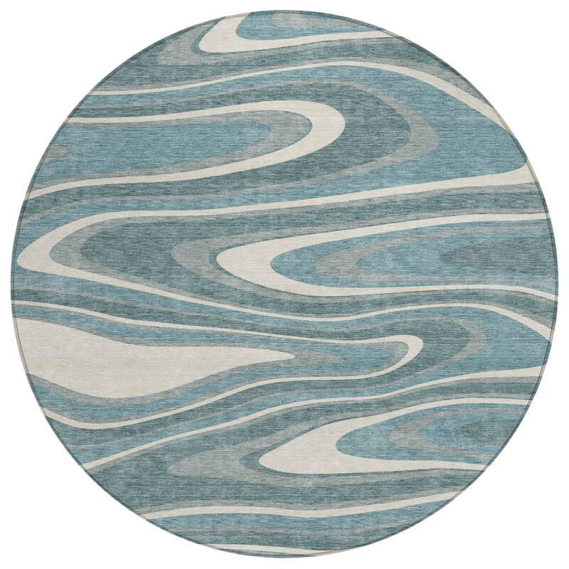 Machine Washable Indoor/ Outdoor Abstract Busey Chantille Rug