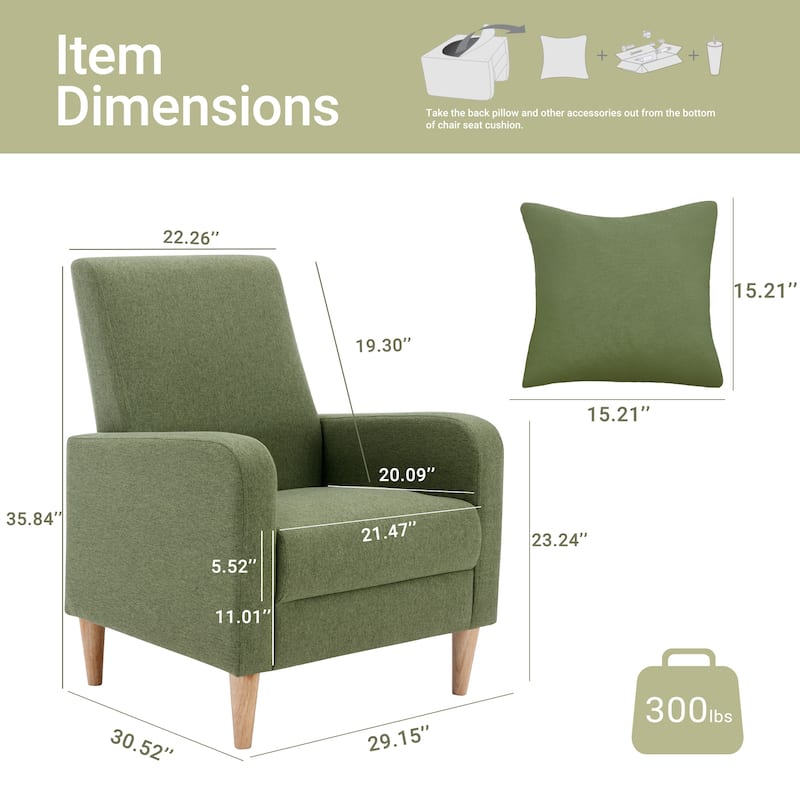 Fabric/Leather Modern Accent Chairs with Lounge Seat