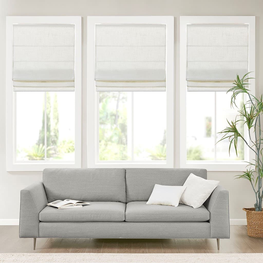 Linen Blend Light Filtering Cordless Roman Shade 34x64"