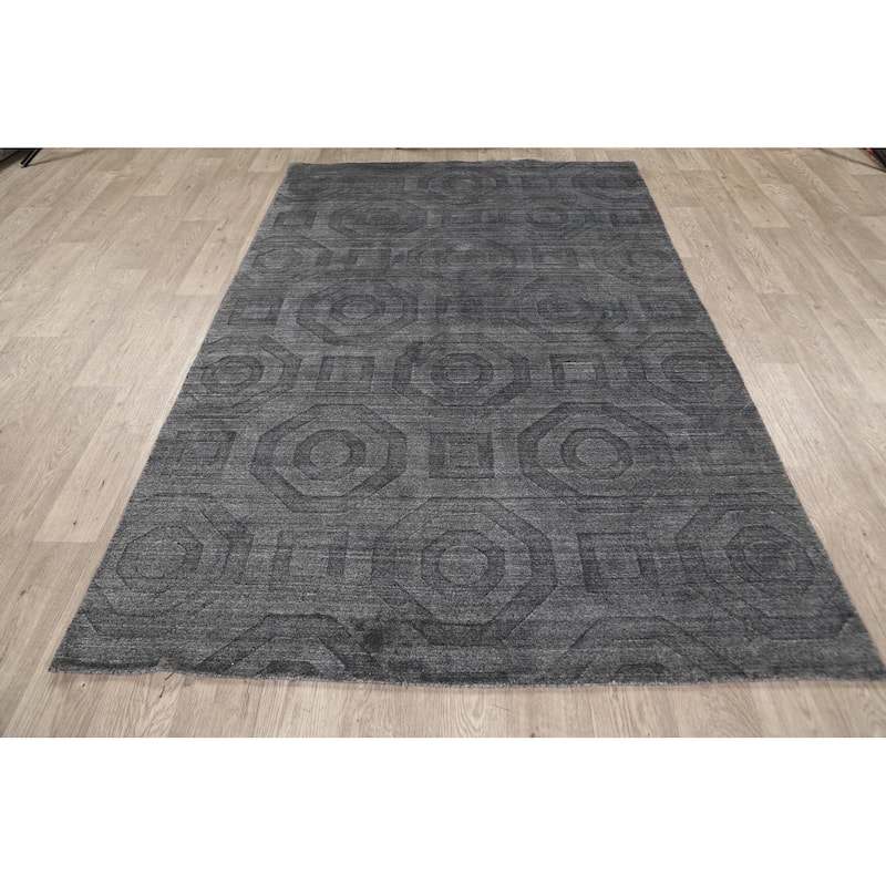 Geometric Oriental Modern Gabbeh Wool Area Rug Handmade Carpet - 4'11" x 7'8"