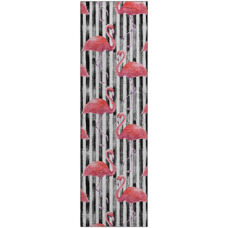 Premium Washable Super Soft Flamingo Stripes Mayfield Rug