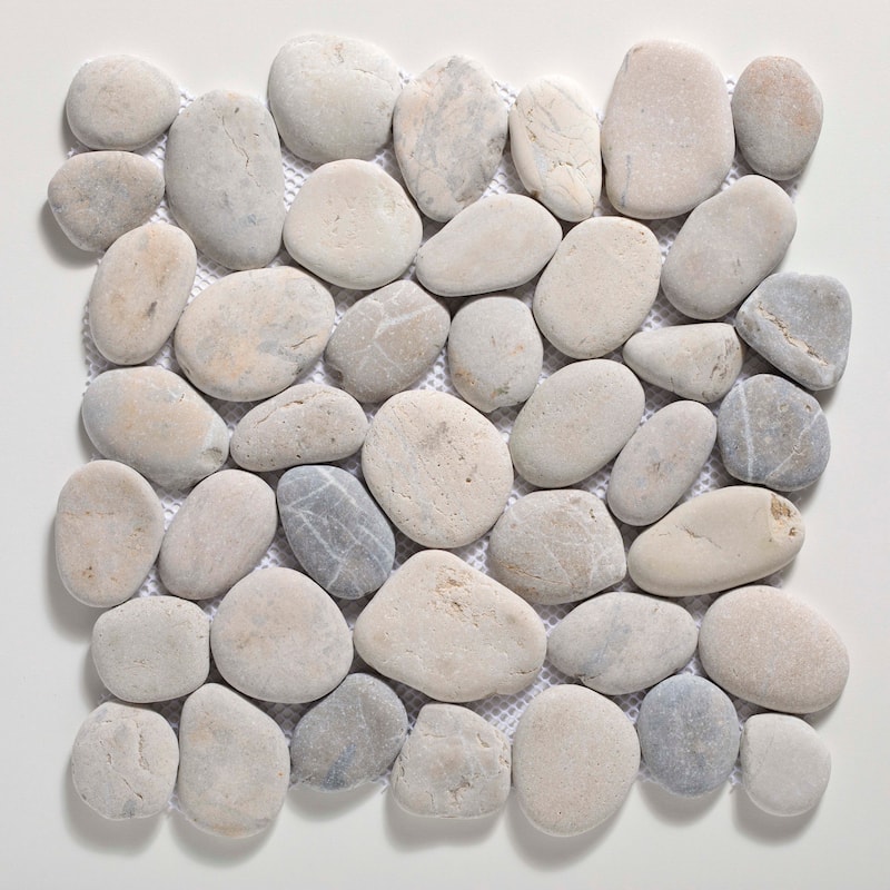 Cruz Bay Studio XP3P Classic Pebble - 11" x 11" Pebble and Rock Floor - Grey Natural