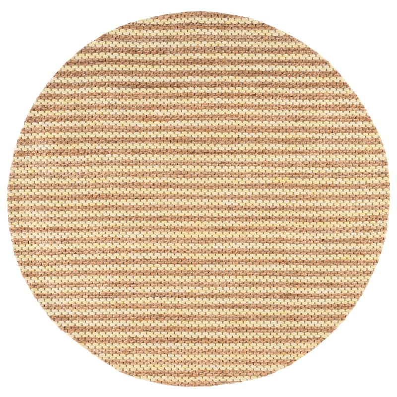Martha Stewart by SAFAVIEH Handmade Deivi Jute Rug - 6' Round - Natural/Yellow