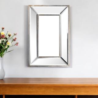 HomeRoots 18" Silver Beveled Glass Framed Accent Mirror - 12.2