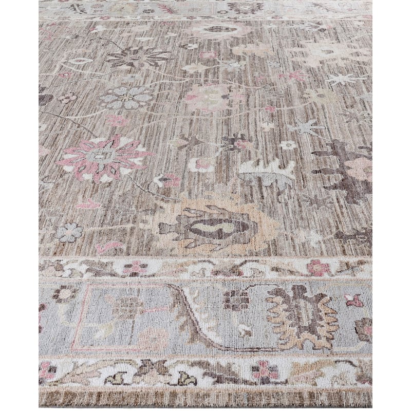 Oushak One-of-a-Kind Hand-Knotted Area Rug - Brown - 9' 2" x 12' 3"
