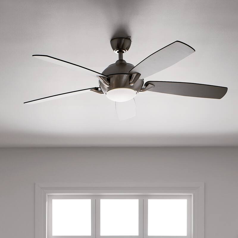 Kichler Lighting Geno Collection 54-inch Brushed Stainless Steel LED Ceiling Fan