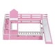 preview thumbnail 13 of 12, Twin-Over-Twin Castle Bunk Bed with 2 Drawers, 3 Shelves and Slide