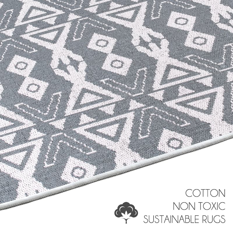 Sussexhome Heavy Duty Ultra Thin Non Slip Washable Cotton Indoor Rug - 2' x 3'