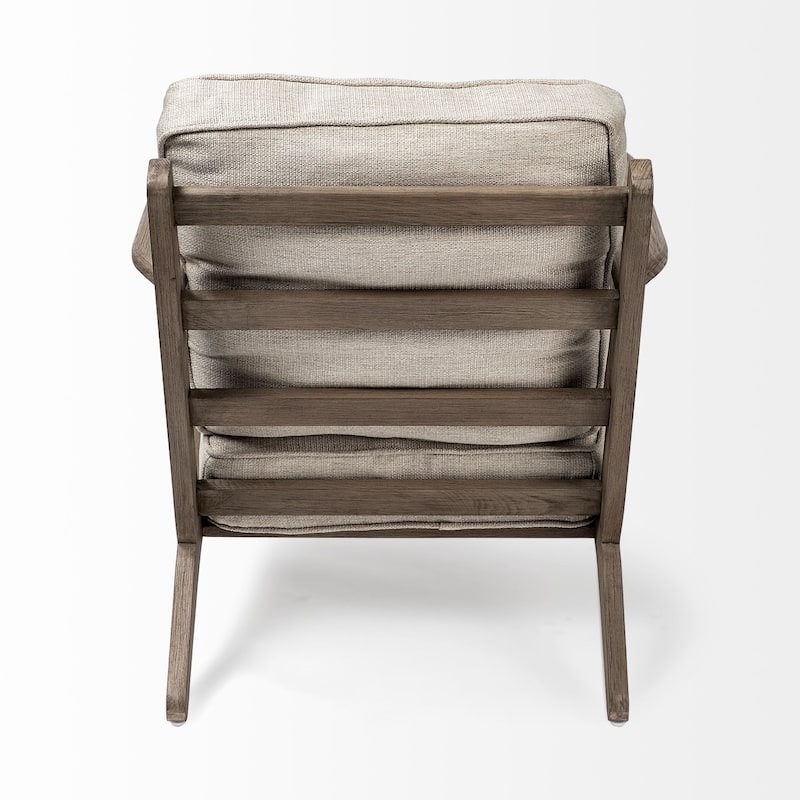 HomeRoots 31" Cream and Brown Fabric Lounge Chair - 31' X '32' X '28