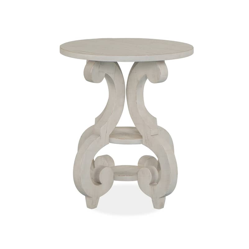 Magnussen Home Bronwyn Alabaster Round Accent Table - 22''W x 22''D x 26''H