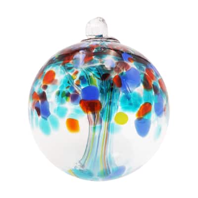 Tree of Life - Devotion Hand Blown Art Glass Ornament-4"D - 4 inch