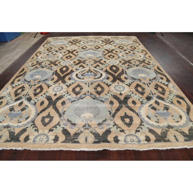 All-over Khotan Oriental Area Rug Wool Hand-knotted Living Room Carpet - 8'9" x 11'9"