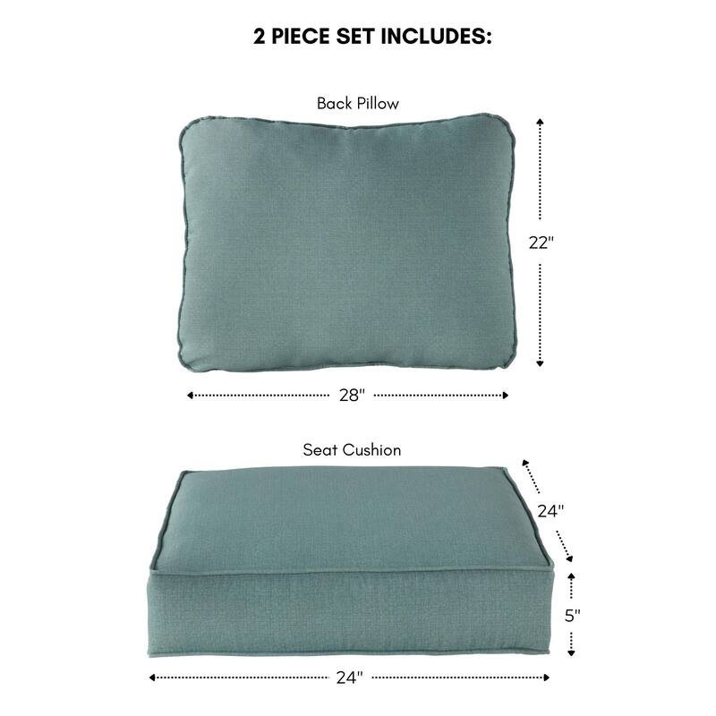 Outdoor 2-Piece Reversible Deep Seat Cushion Set (Cushions Only)