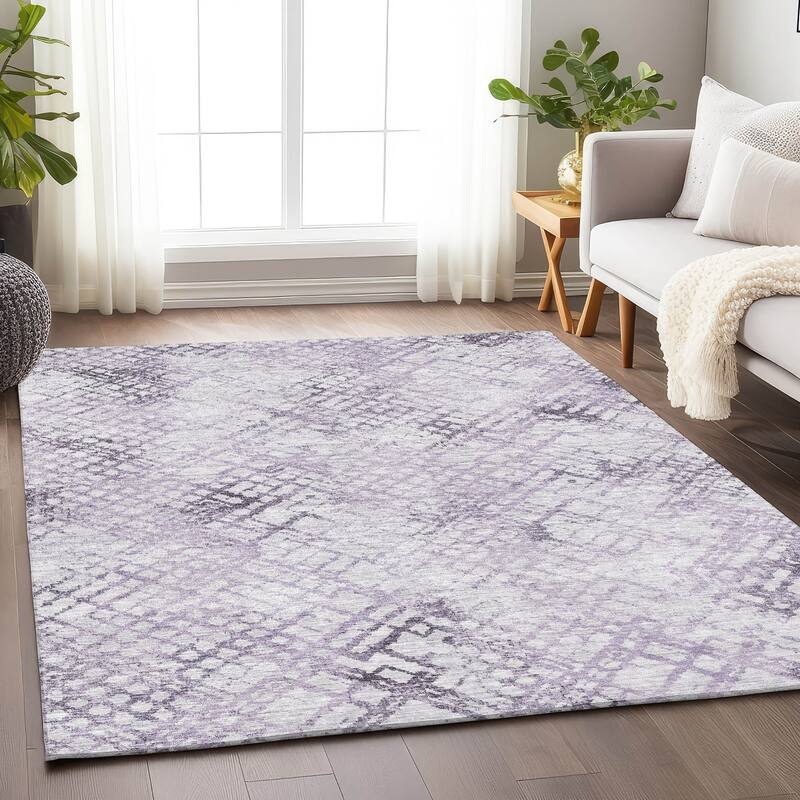Premium Washable Super Soft Modern Trellis Mayfield Rug