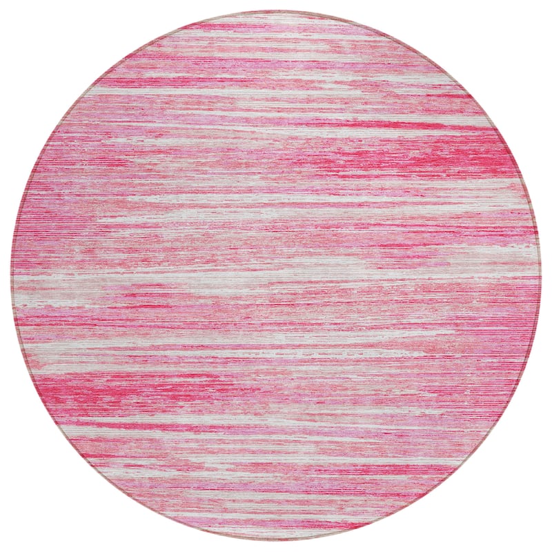 Machine Washable Indoor/ Outdoor Chantille Abstract Stripe Rug