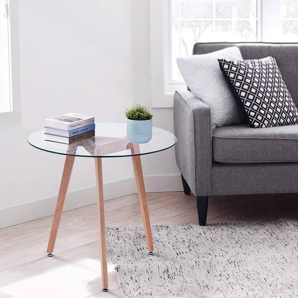 Modern Dining Table Round Glass Coffee Table Sofa Table Accent Table On Sale Overstock 32547092 Solid wood planks and thick veneer merge seamlessly together in an oversized scale. usd