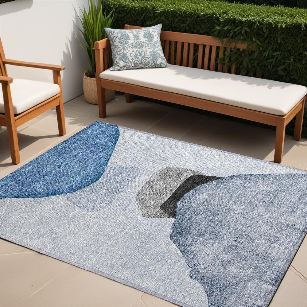 Almira Artistic Abstract Weather Resistant Timeless Fusion Outdoor Rug
