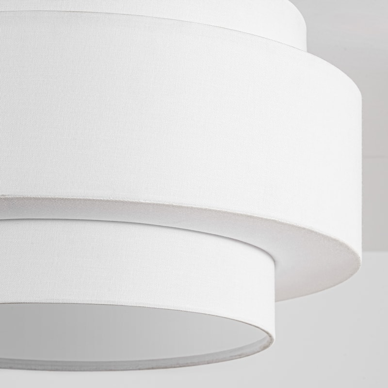 5-Light Modern Minimalist Neutral Fabric & Metal Drum Flush Mount Ceiling Light for Living Room - 5 Light