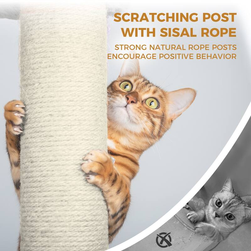 63 Inches Multi-Level Large Cat Tree Features 5 Levels