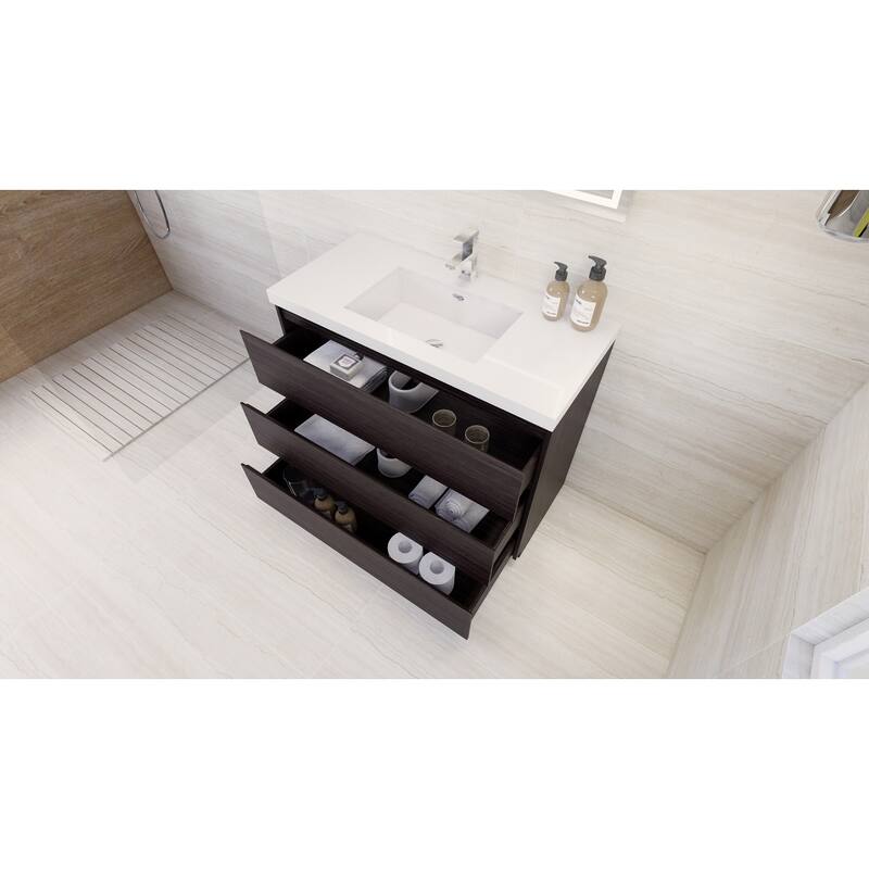 Aron 42'' Freestanding Vanity with Reinforced Acrylic Sink