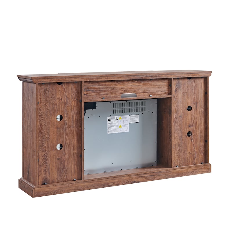 65" Fireplace TV Stand for TVs up to 75",with 28" Electric Fireplace and LED Light