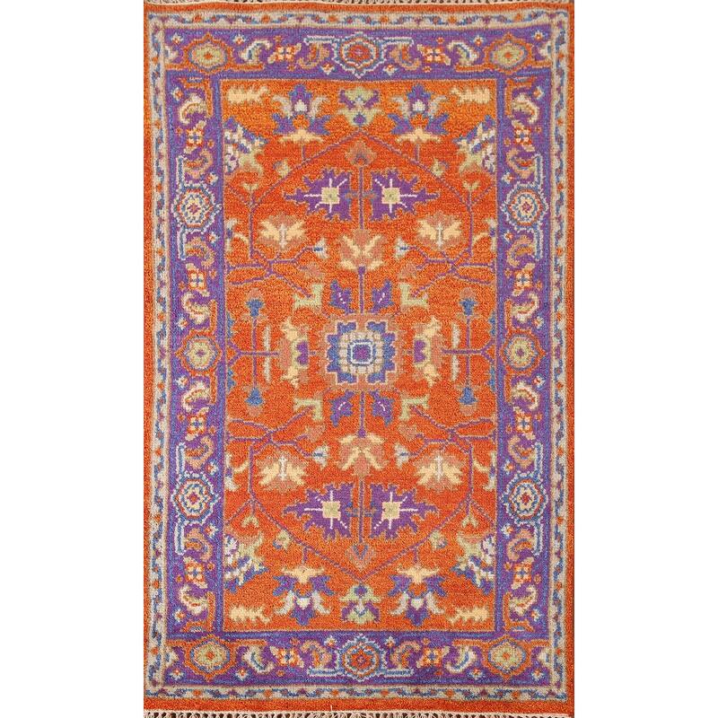 Heriz-Serapi Oriental Accent Rug Handmade Grey Wool Carpet - 3'0"x 4'11"
