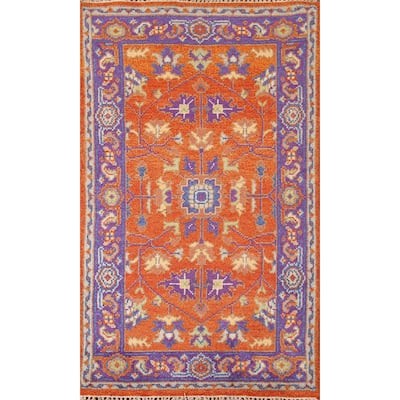 Heriz-Serapi Oriental Accent Rug Handmade Grey Wool Carpet - 3'0"x 4'11"