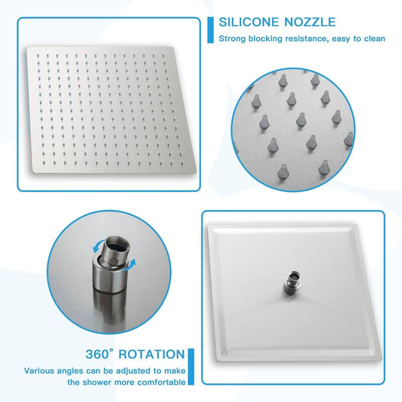 Topcraft 10-inch Ceiling Mount Square Shower System with Rough-in Valve - 10*10