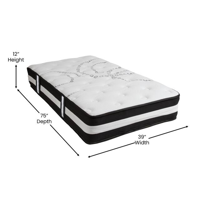 Hybrid Pocket Spring/Foam 12-inch Premium Mattress in a Box